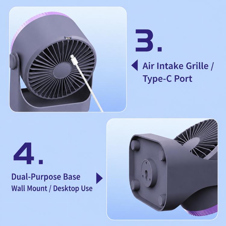 Ventilatore da tavolo a doppia canalizzazione con display digital