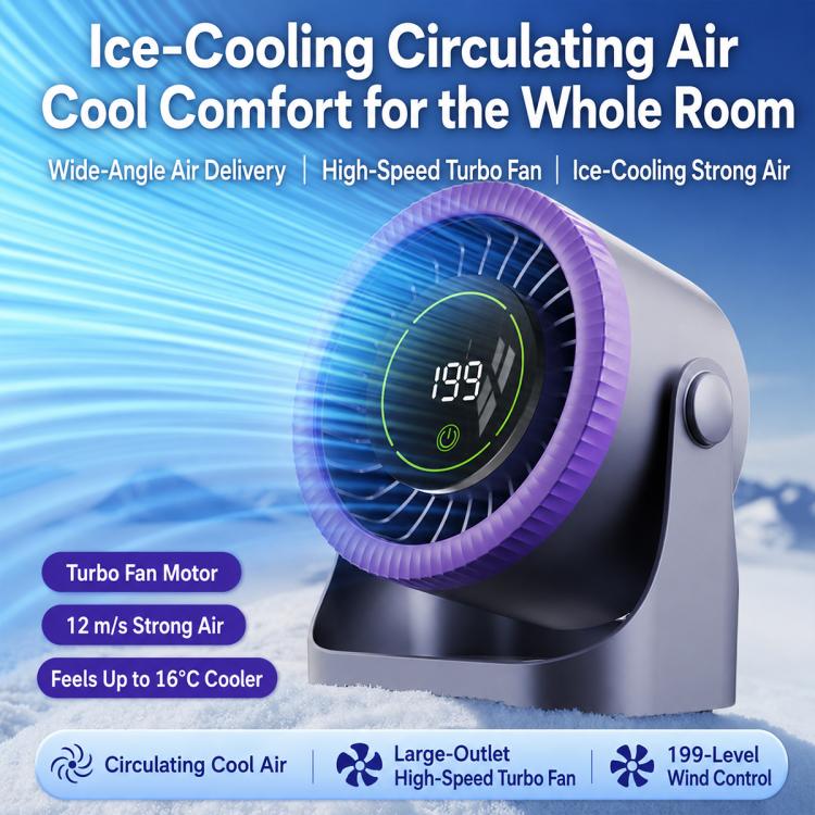 Ventilatore da tavolo a doppia canalizzazione con display digital