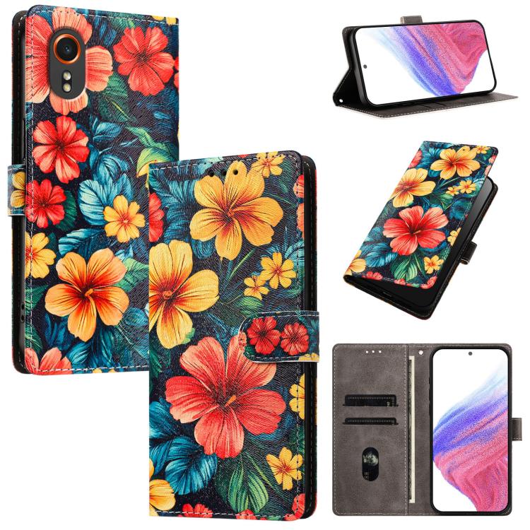 CH002 Custodia per telefono in pelle vegana con fibbia e disegno colorato, For Galaxy XCover7 Pro, For Galaxy XCover7