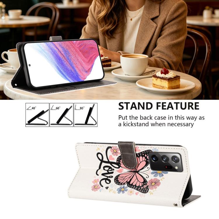 CH002 Custodia per telefono in pelle vegana con fibbia e disegno colorato, For Galaxy Note20 Ultra 5G, For Galaxy Note20 5G