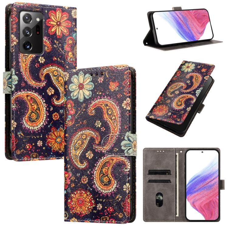 CH002 Custodia per telefono in pelle vegana con fibbia e disegno colorato, For Galaxy Note20 Ultra 5G, For Galaxy Note20 5G
