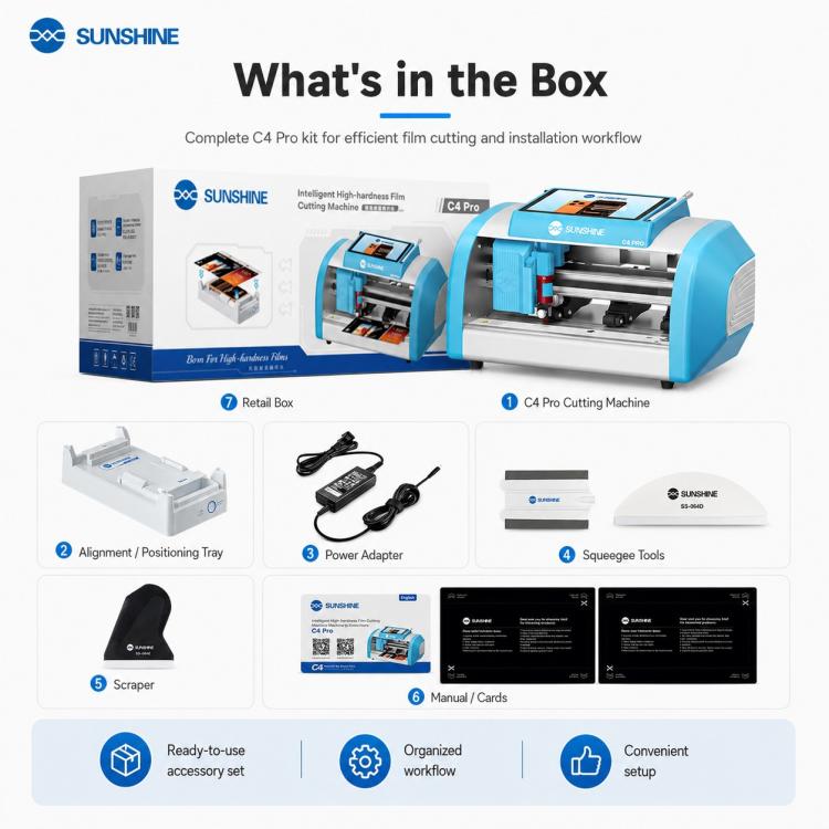 SUNSHINE C4 Pro Macchina intelligente per il taglio di pellicole ad alta durezza da 13 pollici, AU Plug, EU Plug, UK Plug, US Plug