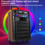 N-810 Altoparlante Bluetooth per karaoke da esterno con woofer da 8 pollici, illuminazione RGB e doppio microfono wireless., US Plug, EU Plug, UK Plug