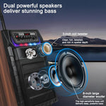N-810 Altoparlante Bluetooth per karaoke da esterno con woofer da 8 pollici, illuminazione RGB e doppio microfono wireless., US Plug, EU Plug, UK Plug