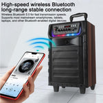 N-810 Altoparlante Bluetooth per karaoke da esterno con woofer da 8 pollici, illuminazione RGB e doppio microfono wireless., US Plug, EU Plug, UK Plug