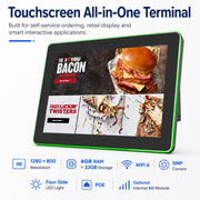 WA1059T Schermo touch screen HD da 10,1 pollici per segnaletica digitale con retroilluminazione, 4 GB + 32 GB, Android 14, processore RK3576S Quad Core, US Plug, EU Plug, UK Plug