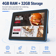 WA1059T Schermo touch screen HD da 10,1 pollici per segnaletica digitale con retroilluminazione, 4 GB + 32 GB, Android 14, processore RK3576S Quad Core, US Plug, EU Plug, UK Plug