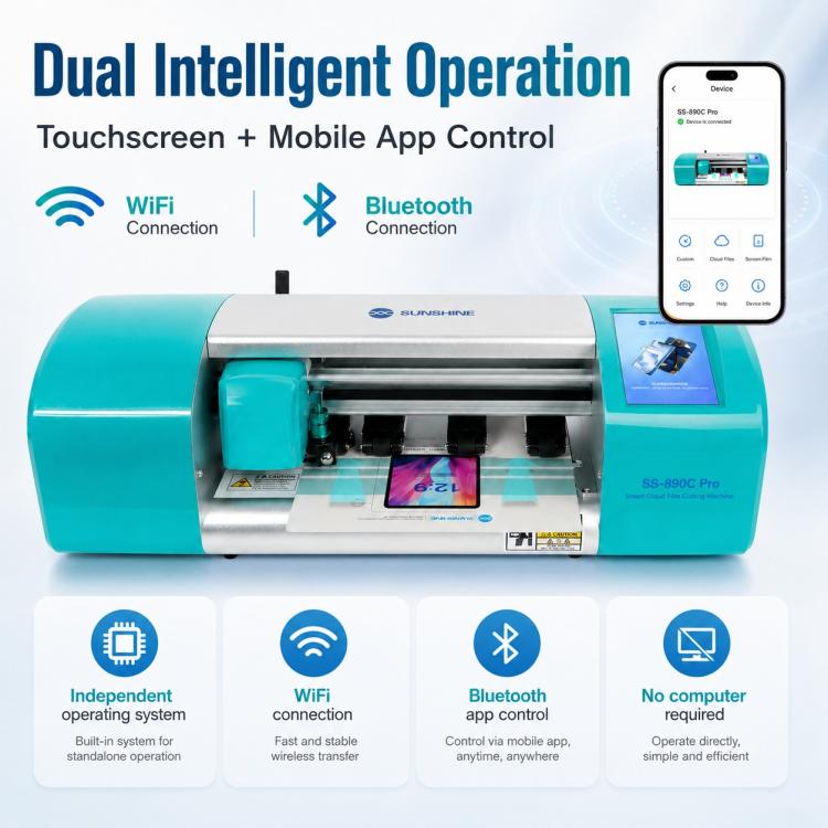 SUNSHINE SS-890C Pro Macchina da taglio automatica a doppia intelligenza per pellicole idrogel flessibili da 12,9 pollici, AU Plug, EU Plug, UK Plug, US Plug
