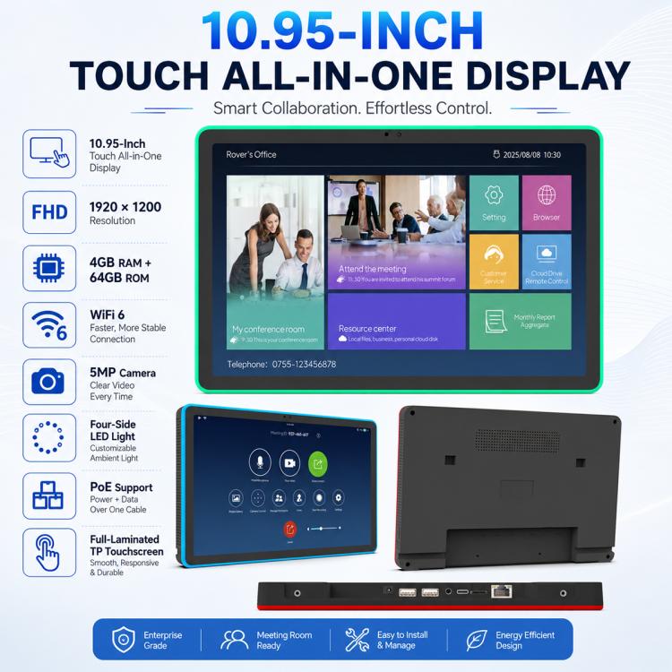 Schermo touch screen HD 10,95" Android 14 RK3576S Quad Core