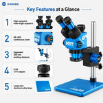 Microscopio stereoscopico trinoculare HD SUNSHINE M9T-B11 con zoom continuo 6X-45X.