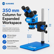 Microscopio stereoscopico trinoculare HD SUNSHINE M9T-B11 con zoom continuo 6X-45X.