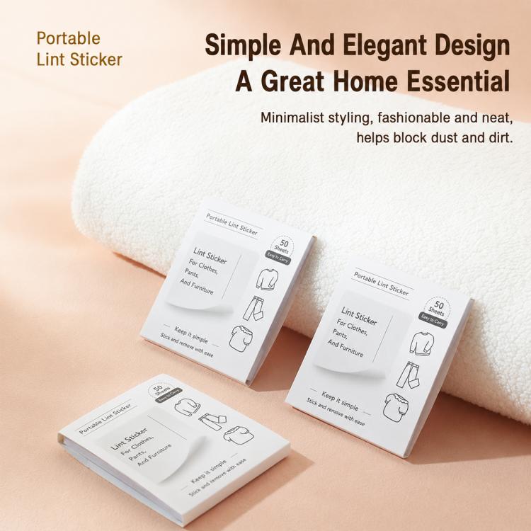 Adesivi monouso portatili tascabili per la rimozione della lanugine, 50pcs/Pack 8.5x7.2cm, 40pcs/Pack 10x7.8cm