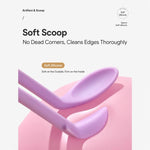 Set di 3 mini spatole raschianti in silicone a doppia testa per flaconi cosmetici.