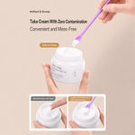 Set di 3 mini spatole raschianti in silicone a doppia testa per flaconi cosmetici.