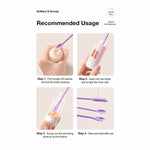 Set di 3 mini spatole raschianti in silicone a doppia testa per flaconi cosmetici.