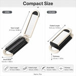 Specchio massaggiante pieghevole portatile 2 in 1 con cuscino ad aria, pettine e specchio, White