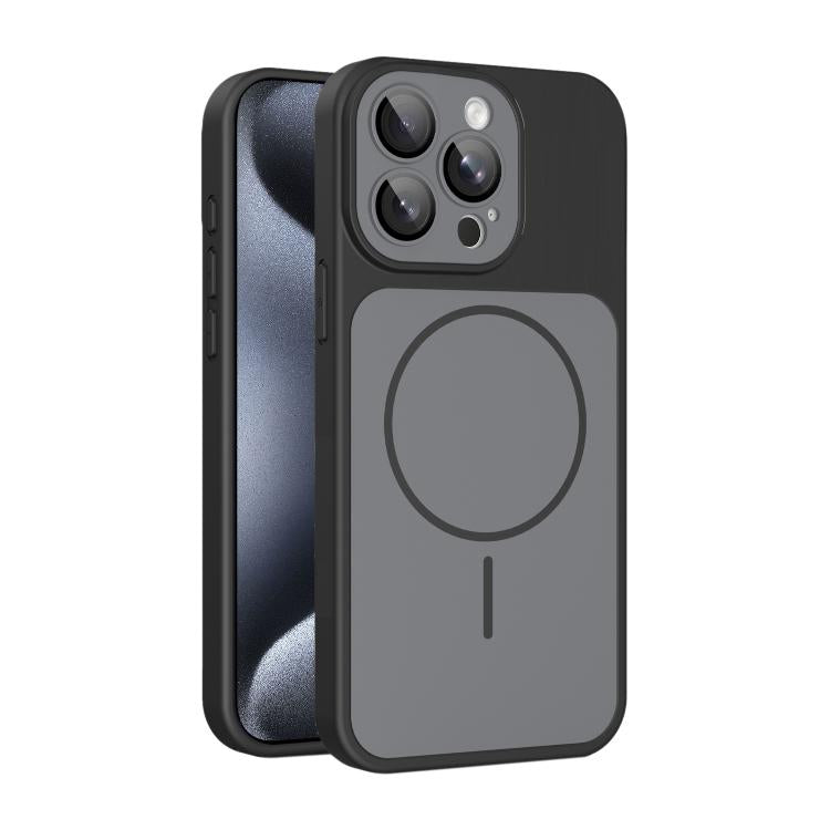 Custodia magnetica per telefono Shield con contrasto cromatico e protezione per l'obiettivo., For iPhone 16 Pro Max, For iPhone 16 Pro, For iPhone 16, For iPhone 15 Pro Max