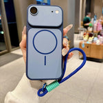 Custodia magnetica per telefono Shield con contrasto cromatico, protezione per l'obiettivo e cinturino da polso., For iPhone 17 Pro Max, For iPhone 17 Pro, For iPhone 17, For iPhone Air