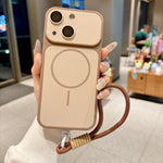 Custodia magnetica per telefono Shield con contrasto cromatico, protezione per l'obiettivo e cinturino da polso., For iPhone 15 Pro, For iPhone 15, For iPhone 14 / 13, For iPhone 14 Pro