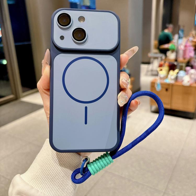 Custodia magnetica per telefono Shield con contrasto cromatico, protezione per l'obiettivo e cinturino da polso., For iPhone 15 Pro, For iPhone 15, For iPhone 14 / 13, For iPhone 14 Pro