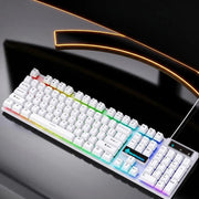 Tastiera USB cablata SHIPADOO K500 con tasti quadrati flottanti e retroilluminazione colorata.