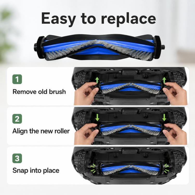 Accessori di ricambio per l'aspirapolvere robot Ecovacs DEEBOT N50 / T50S, Main Brush, Filter, Fine Mop Pad, Thick Striped Mop Pad, Dust Bag, Activated Carbon Dust Bag, Side Brush, Main Brush Cover, Dust Box