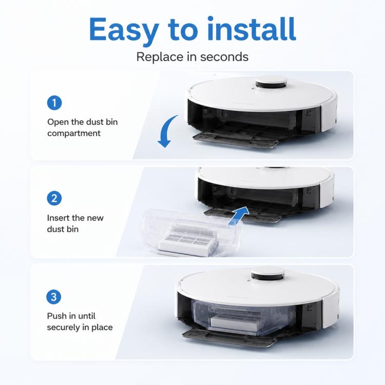 Accessori di ricambio per l'aspirapolvere robot Ecovacs DEEBOT T30 / T30 Pro / T30 Max, Dust Box, Main Brush Cover, Mop Pad Holder