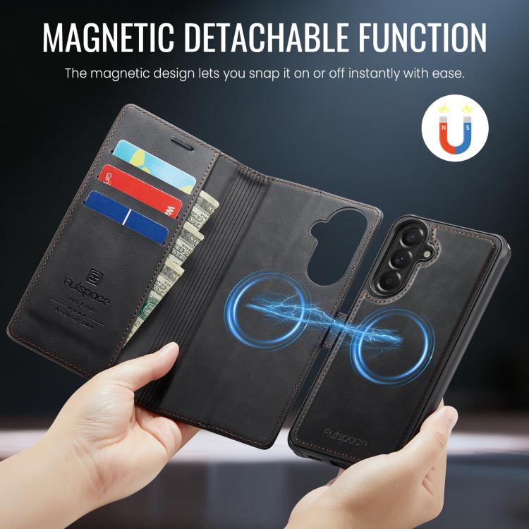 Custodia magnetica per telefono AutSpace A05 2 in 1 con texture effetto vitello retrò e MagSafe., For Galaxy A57 5G