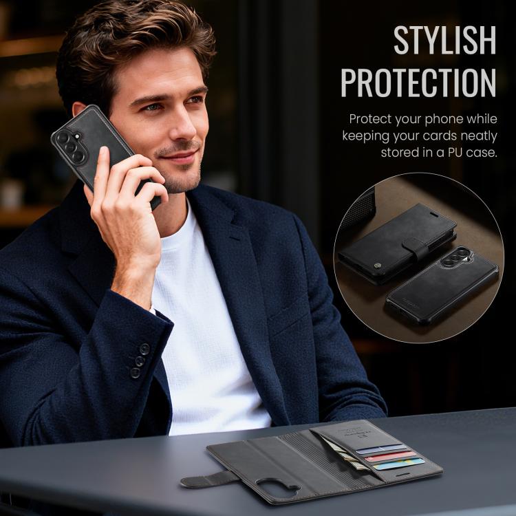 Custodia magnetica per telefono AutSpace A05 2 in 1 con texture effetto vitello retrò e MagSafe., For Galaxy A57 5G