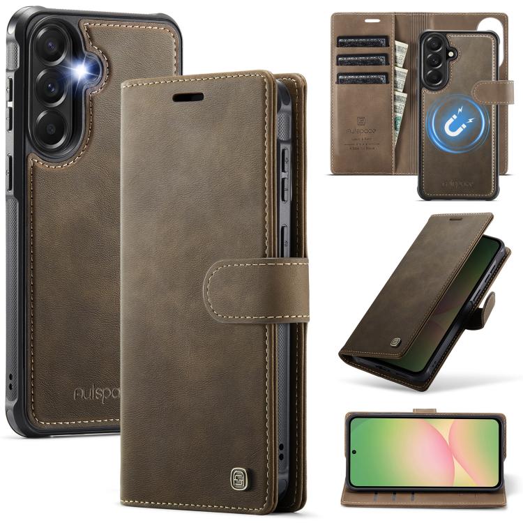 Custodia magnetica per telefono AutSpace A05 2 in 1 con texture effetto vitello retrò e MagSafe., For Galaxy A57 5G