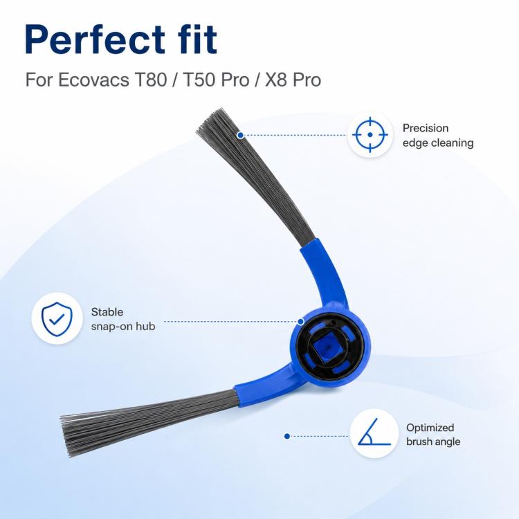 Accessori di ricambio per l'aspirapolvere robot Ecovacs DEEBOT T80 / X8 Pro OMNI, Side Brush, Roller Mop, Striped Roller Mop, Blue Striped Roller Mop, Activated Carbon Filter, Filter