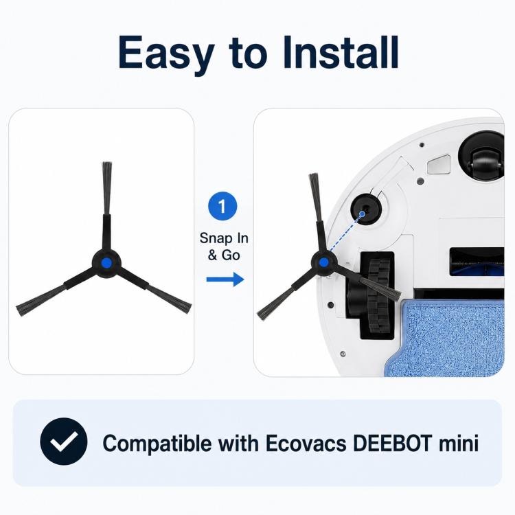 Accessori di ricambio per l'aspirapolvere robot Ecovacs DEEBOT mini, Side Brush, Mop Pad, Activated Carbon Dust Bag, Main Brush, Filter