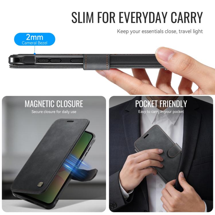 Custodia per telefono AutSpace A15 con chiusura magnetica retrò in ecopelle., For Galaxy A57 5G, For Galaxy A37 5G