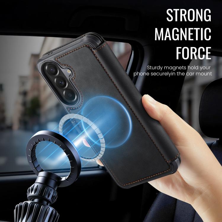 Custodia per telefono AutSpace A15 con chiusura magnetica retrò in ecopelle., For Galaxy A57 5G, For Galaxy A37 5G