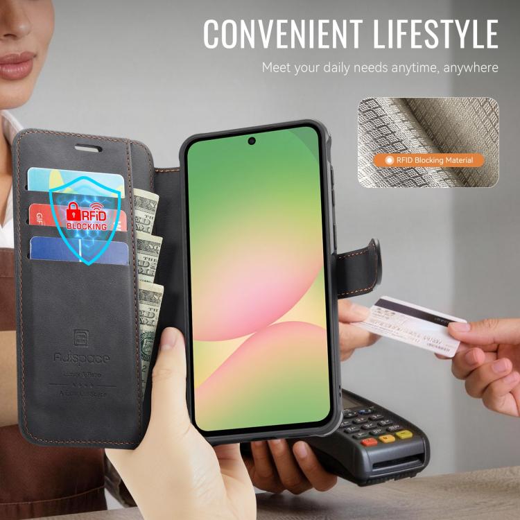 Custodia per telefono AutSpace A15 con chiusura magnetica retrò in ecopelle., For Galaxy A57 5G, For Galaxy A37 5G