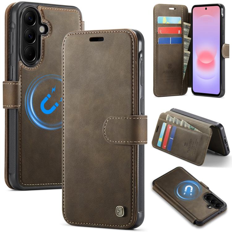 Custodia per telefono AutSpace A15 con chiusura magnetica retrò in ecopelle., For Galaxy A57 5G, For Galaxy A37 5G