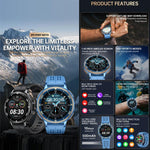 Smartwatch sportivo GPS S99 da 1,43 pollici, con supporto per chiamate Bluetooth, monitoraggio della frequenza cardiaca, dell'ossigeno nel sangue e del sonno.
