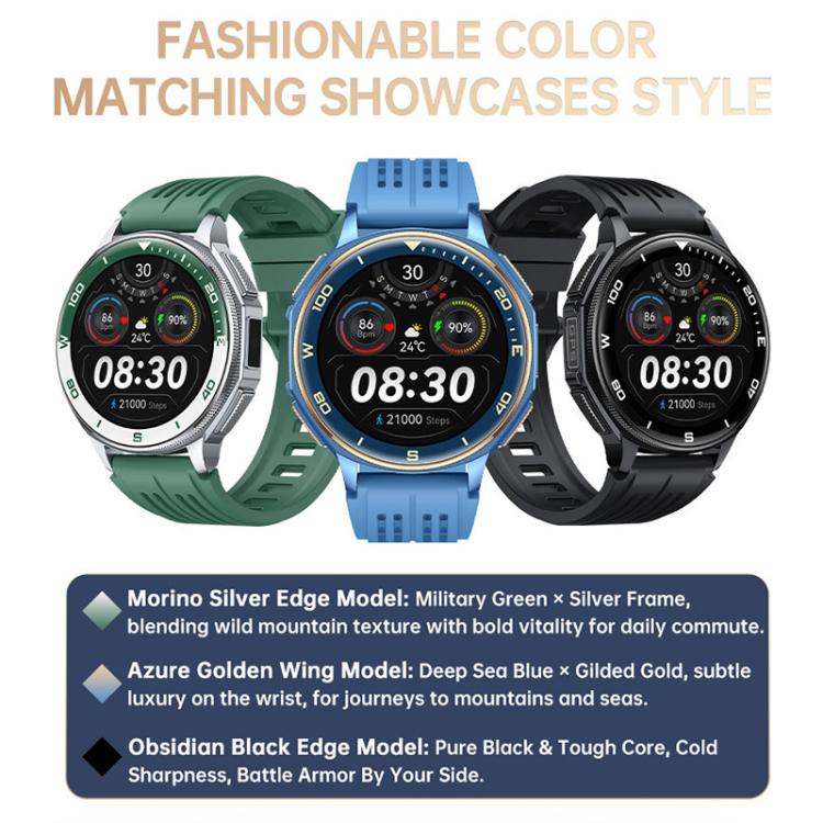 Smartwatch sportivo GPS S99 da 1,43 pollici, con supporto per chiamate Bluetooth, monitoraggio della frequenza cardiaca, dell'ossigeno nel sangue e del sonno.