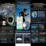 Smartwatch sportivo GPS S99 da 1,43 pollici, con supporto per chiamate Bluetooth, monitoraggio della frequenza cardiaca, dell'ossigeno nel sangue e del sonno.