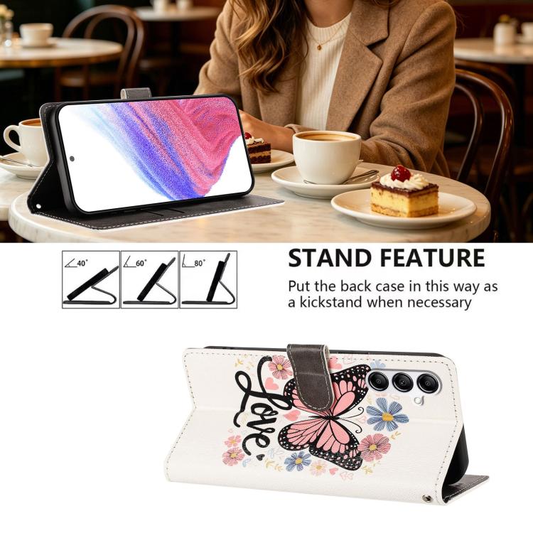 CH002 Custodia per telefono in pelle vegana con fibbia e disegno colorato, For Galaxy A14 4G / 5G, For Galaxy A34 5G, For Galaxy A54 5G