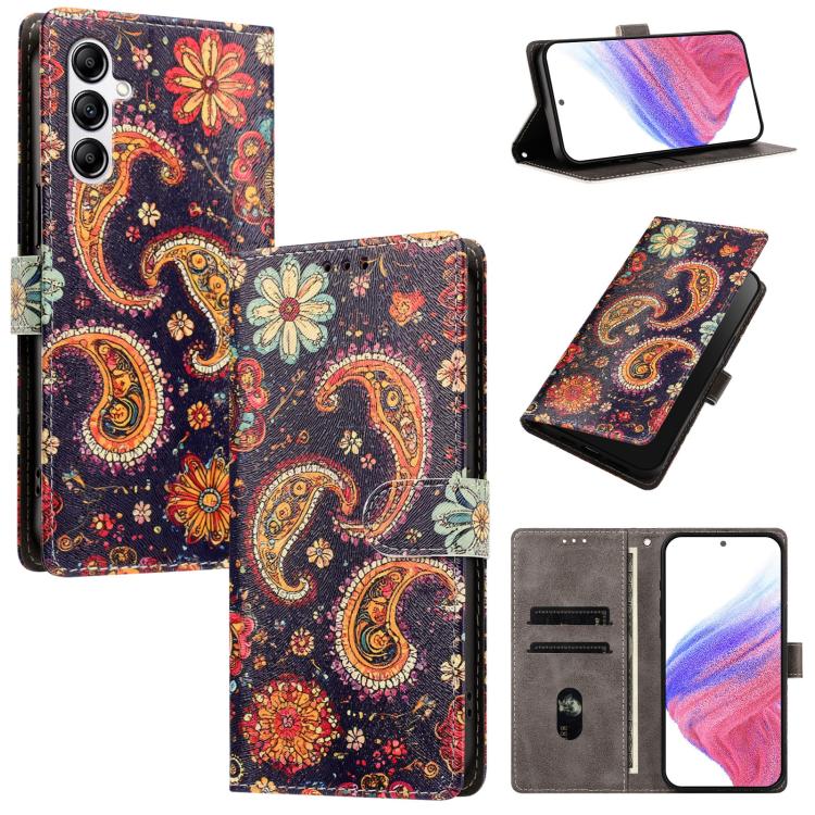 CH002 Custodia per telefono in pelle vegana con fibbia e disegno colorato, For Galaxy A14 4G / 5G, For Galaxy A34 5G, For Galaxy A54 5G