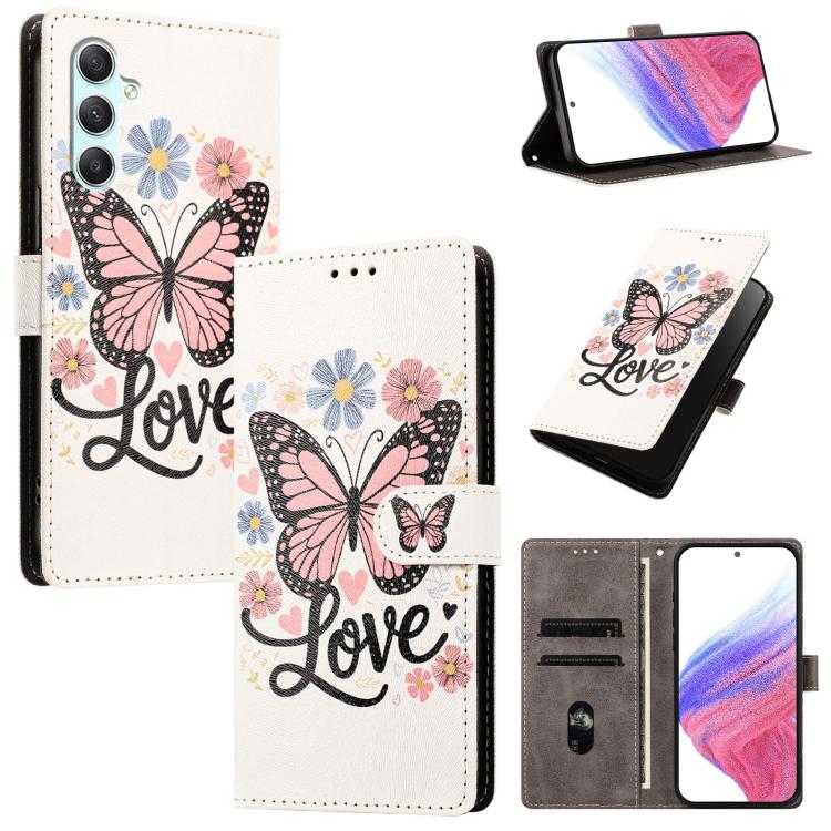CH002 Custodia per telefono in pelle vegana con fibbia e disegno colorato, For Galaxy A14 4G / 5G, For Galaxy A34 5G, For Galaxy A54 5G