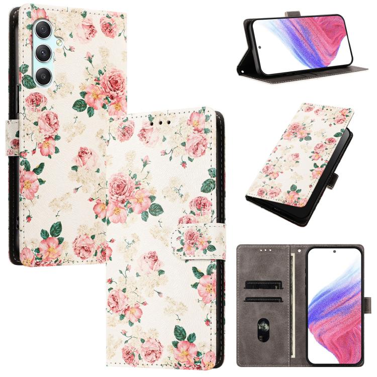 CH002 Custodia per telefono in pelle vegana con fibbia e disegno colorato, For Galaxy A14 4G / 5G, For Galaxy A34 5G, For Galaxy A54 5G
