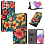 CH002 Custodia per telefono in pelle vegana con fibbia e disegno colorato, For Galaxy A14 4G / 5G, For Galaxy A34 5G, For Galaxy A54 5G