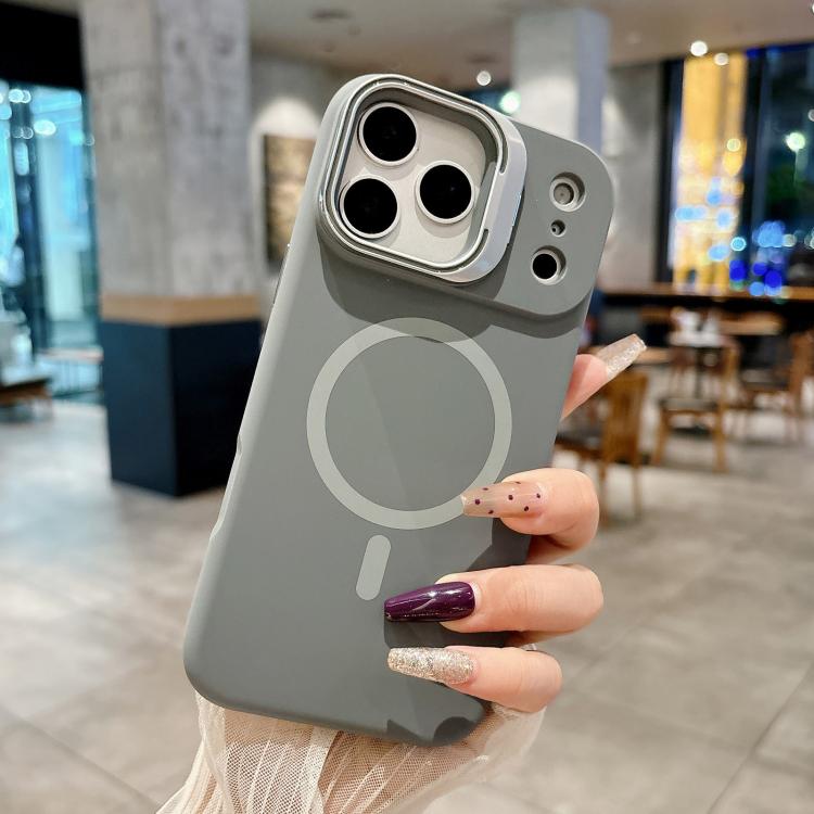 Custodia magnetica per telefono in silicone liquido con supporto per obiettivo, For iPhone 17 Pro Max, For iPhone 17 Pro, For iPhone 17