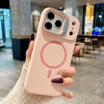 Custodia magnetica per telefono in silicone liquido con supporto per obiettivo, For iPhone 17 Pro Max, For iPhone 17 Pro, For iPhone 17