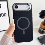 Custodia magnetica per telefono in silicone liquido con supporto per obiettivo, For iPhone Air, For iPhone 16 Pro Max, For iPhone 16 Pro
