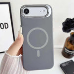 Custodia magnetica per telefono in silicone liquido con supporto per obiettivo, For iPhone Air, For iPhone 16 Pro Max, For iPhone 16 Pro