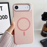 Custodia magnetica per telefono in silicone liquido con supporto per obiettivo, For iPhone Air, For iPhone 16 Pro Max, For iPhone 16 Pro