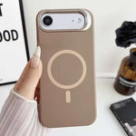 Custodia magnetica per telefono in silicone liquido con supporto per obiettivo, For iPhone Air, For iPhone 16 Pro Max, For iPhone 16 Pro